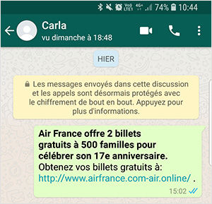 Une tentative de hameçonnage au nom d'Air France.