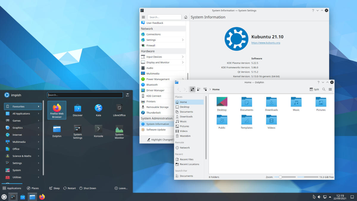 Capture d'écran du système d'exploitation Kubuntu